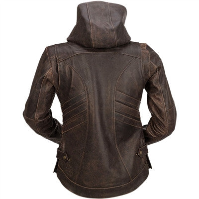 Z1R 2020 Womens Indiana Brown Leather Jacket - Brown