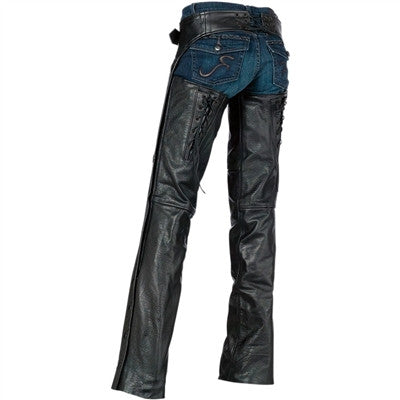 Z1R Womens Sabot Leather Chap - Black