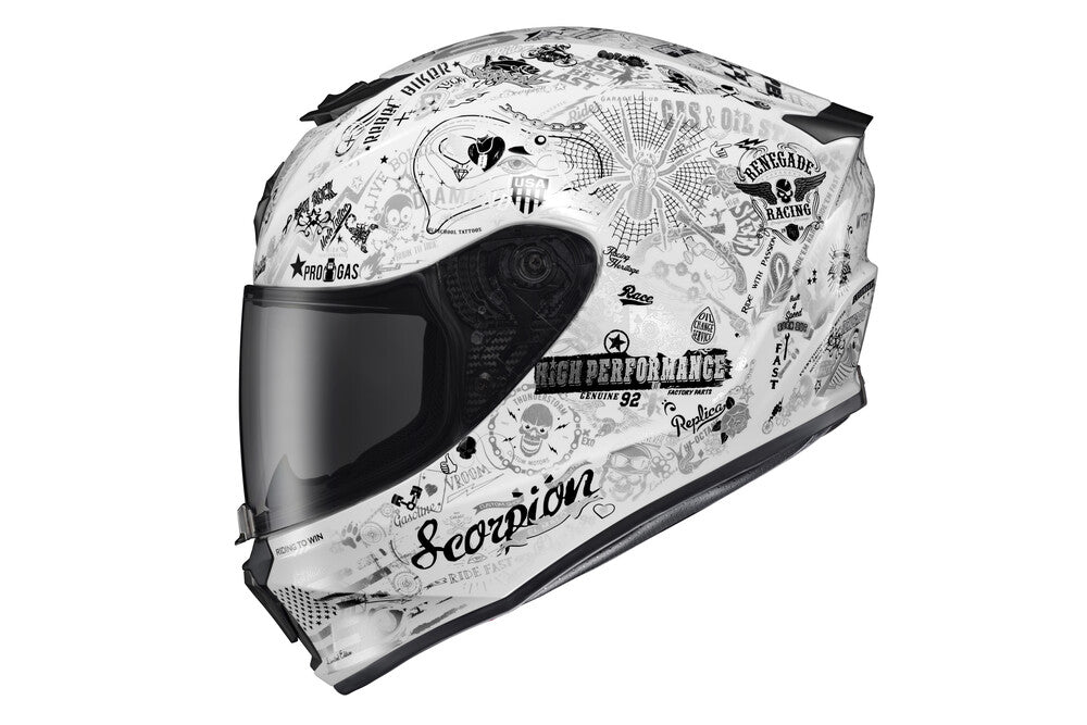 Scorpion EXO-R420 Full Face Helmet Shake II White