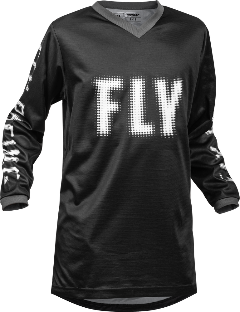 FLY Racing 2023 Youth F-16 Jersey Black/White