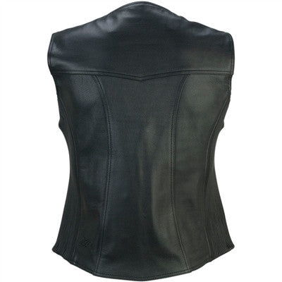 Z1R Womens Scorch Leather Vest - Black