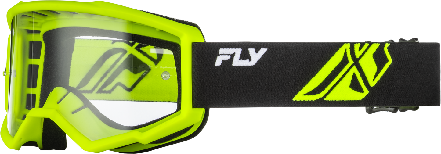 FLY Racing Youth Focus Hi-Vis/Black with Clear Lens