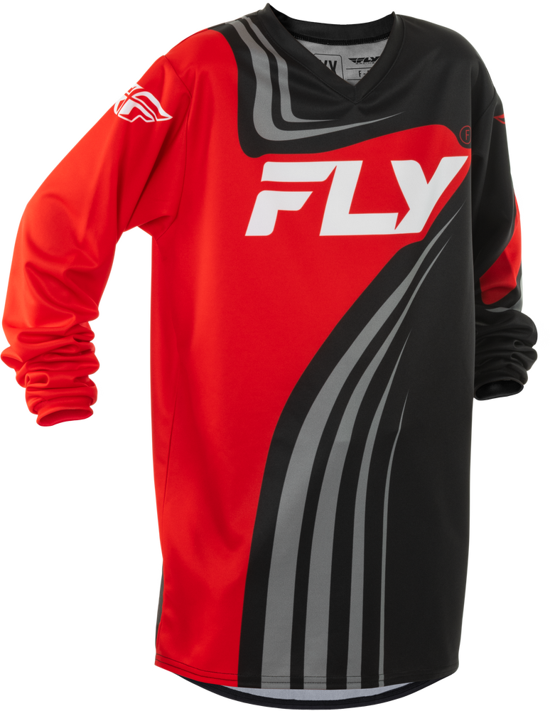 FLY Racing 2025 Youth F-16 Jersey Black/Red/White