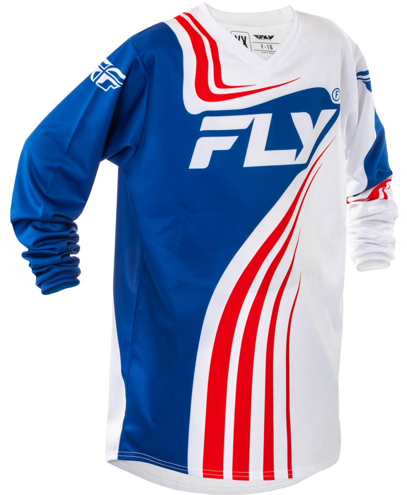FLY Racing 2025 Youth F-16 Jersey Red/White/Blue