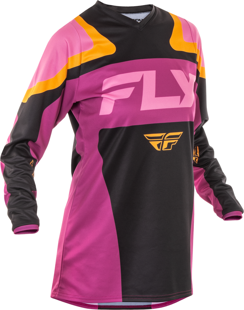 FLY Racing 2025 Womens F-16 Jersey Black/Mauve/Yellow