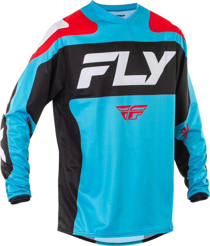 FLY Racing 2025 F-16 Jersey Cyan/Black/White