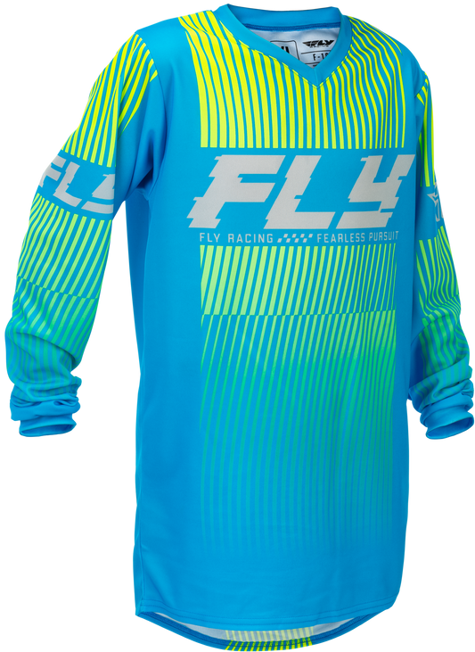 FLY Racing 2026 Youth F-16 Jersey Blue/Hi-Vis