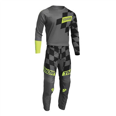 Thor Youth Sector Birdrock Jersey and Pant Combo Grey/Acid