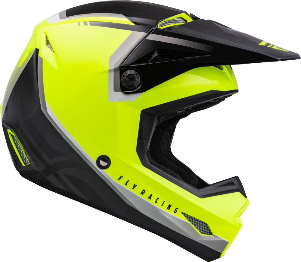 FLY Racing 2023 Youth Kinetic Vision Offroad Helmet Hi-Vis/Black
