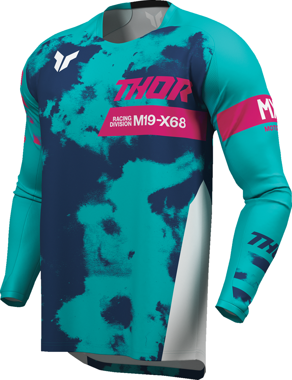 Thor 2026 Youth Launchmode Bleach White/Aqua Jersey Pant Combo