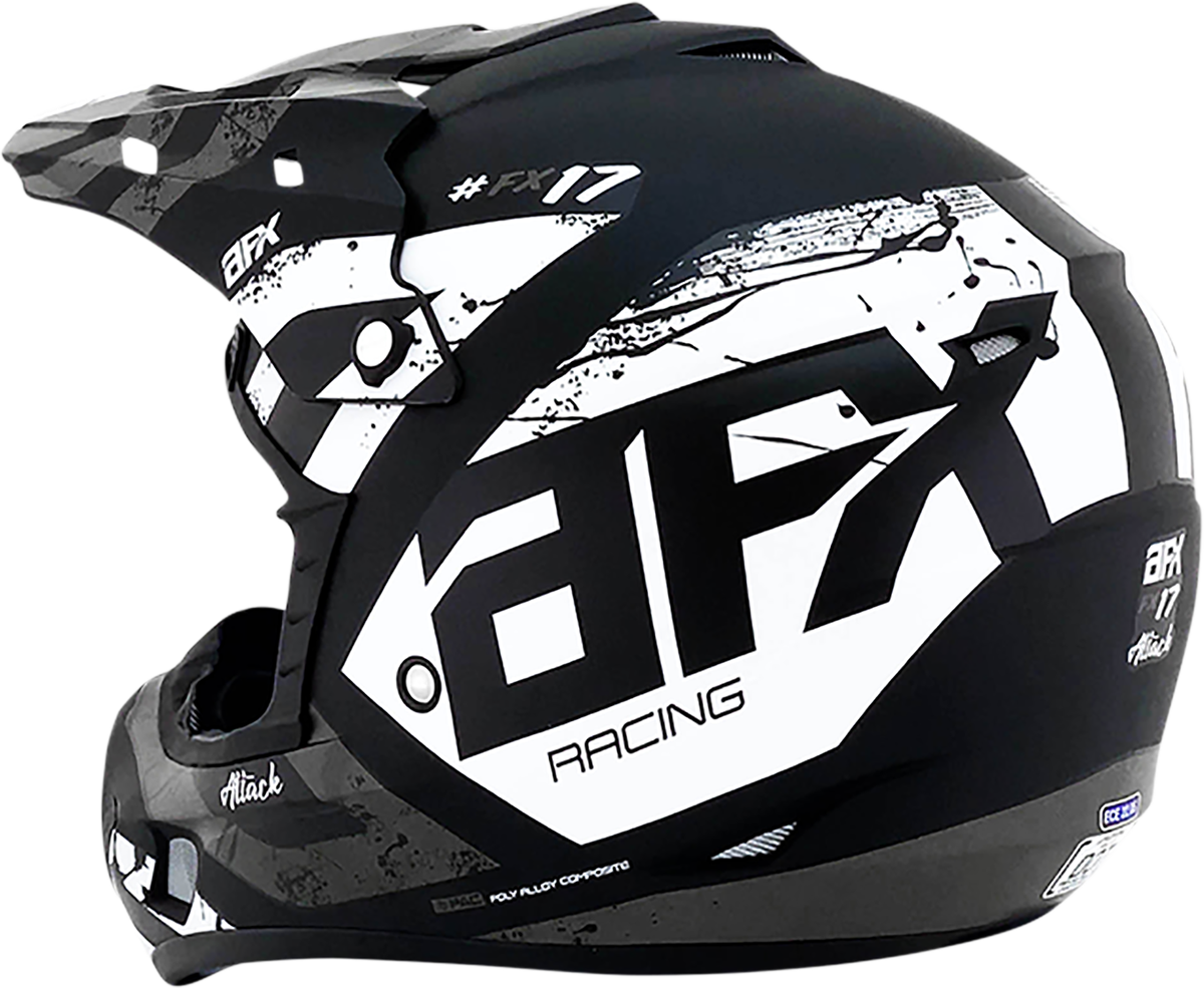 AFX FX-17 Offroad Helmet Attack Matte Black/Silver