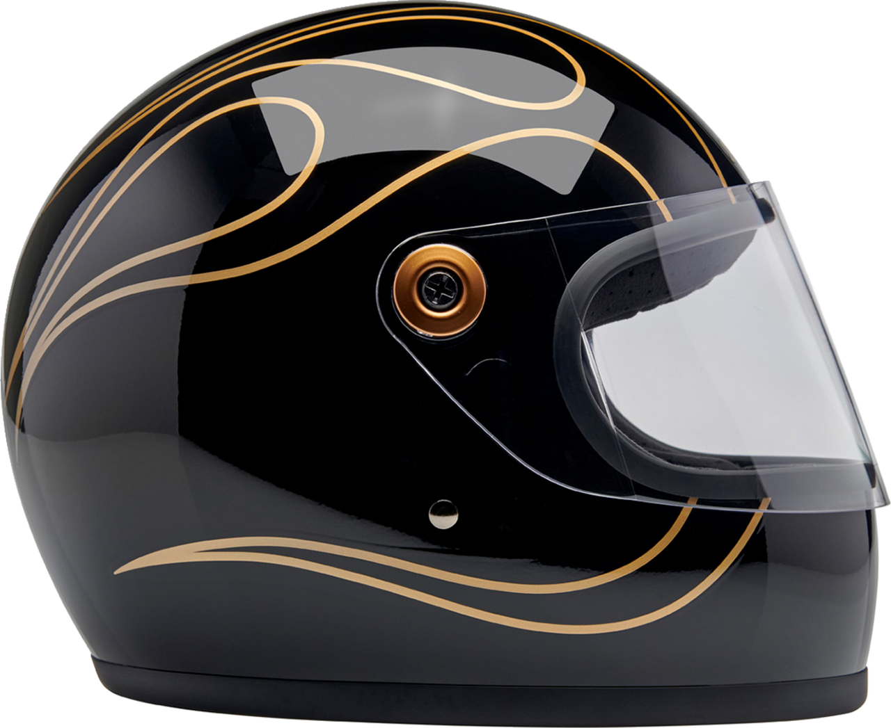 Biltwell Gringo S Full Face Helmet Gloss Black Flames