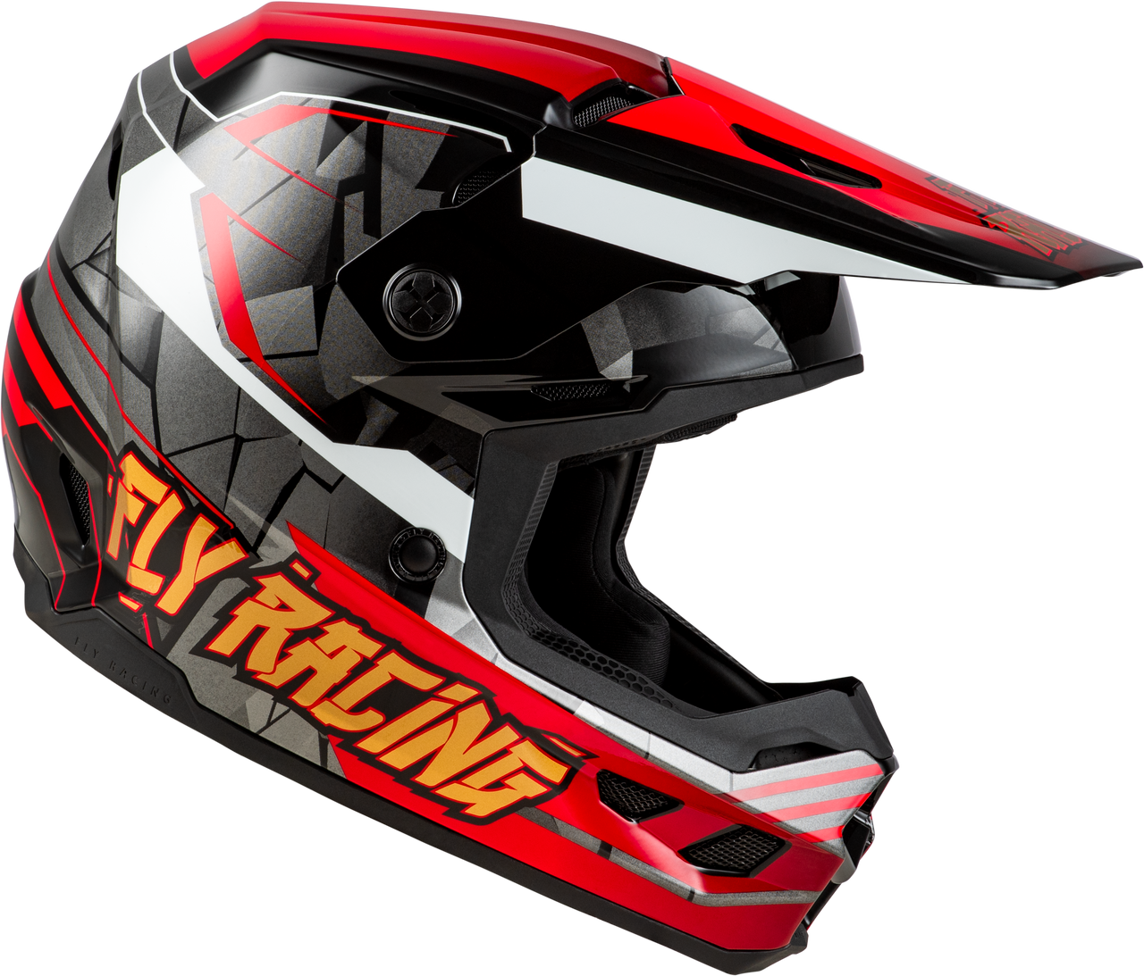 FLY Racing 2025 Youth Kinetic Scorched Helmet Red/Black/White