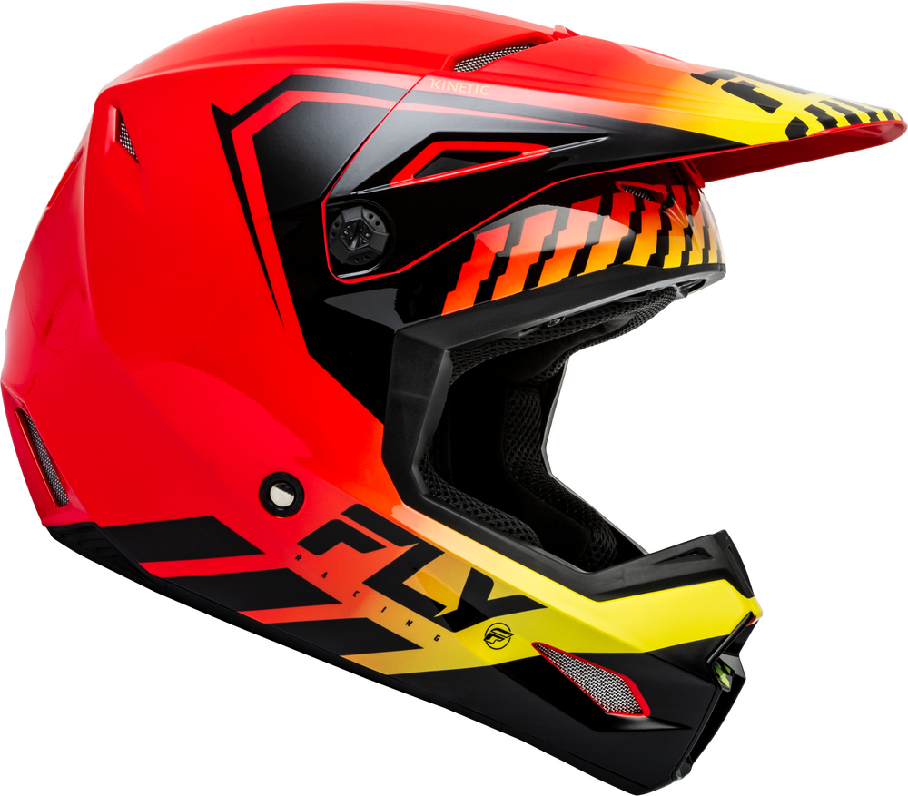 FLY Racing 2024 Youth Kinetic Menace Offroad Helmet Red/Black/Yellow