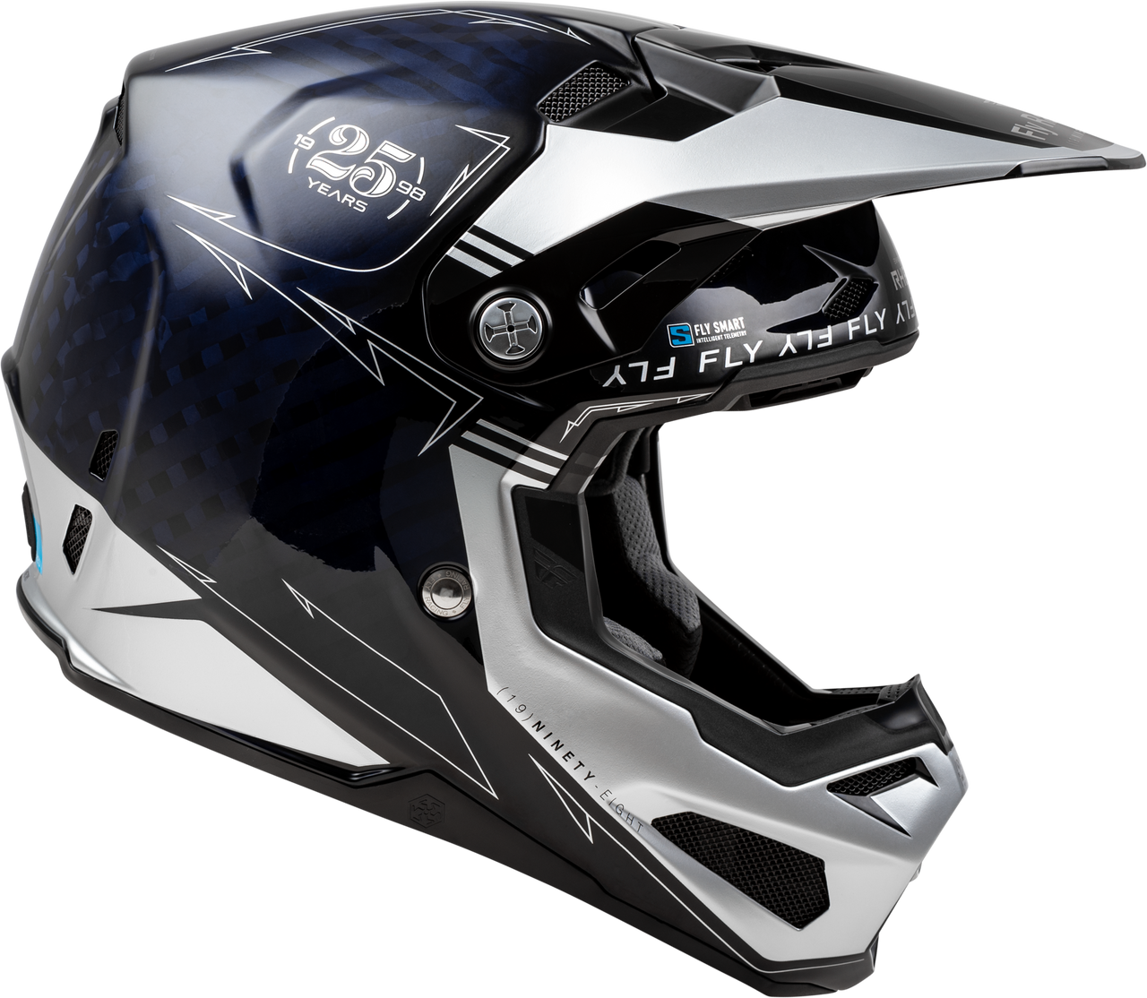 FLY Racing 2025 Formula S Carbon Legac Helmet Blue Carbon/Silver
