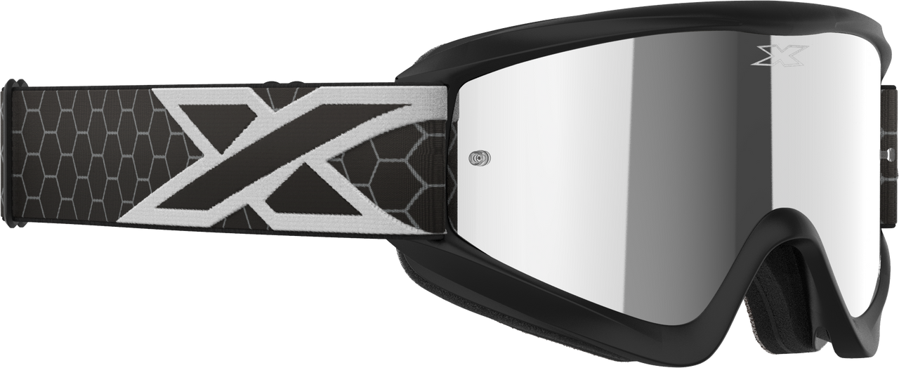 EKS BRAND - 067-60500 - FLAT OUT MIRROR GOGGLE BLACK/WHITE SILVER MIRROR
