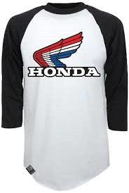 Factory Effex Honda Vintage Baseball T-Shirt - White/Black