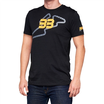 100% BB33 Track Tshirt - Black/Orange