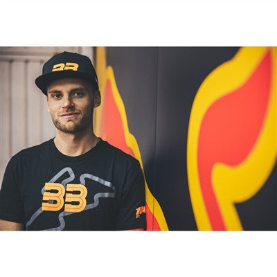 100% BB33 Track Tshirt - Black/Orange