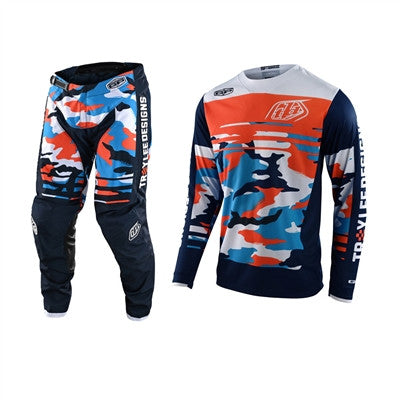 Troy Lee Designs 2022 Youth GP Formula Camo Navy/Orange Jersey Pant Combo