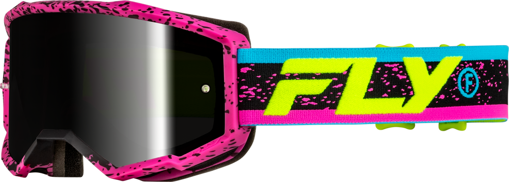 FLY Racing Zone Goggle Pink/Black/Hi-Vis W/ Black Mirror/Smoke Lens