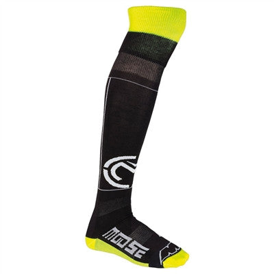 Moose Racing 2021 M1 Knee Brace Socks - Black/Hi-Vis Yellow