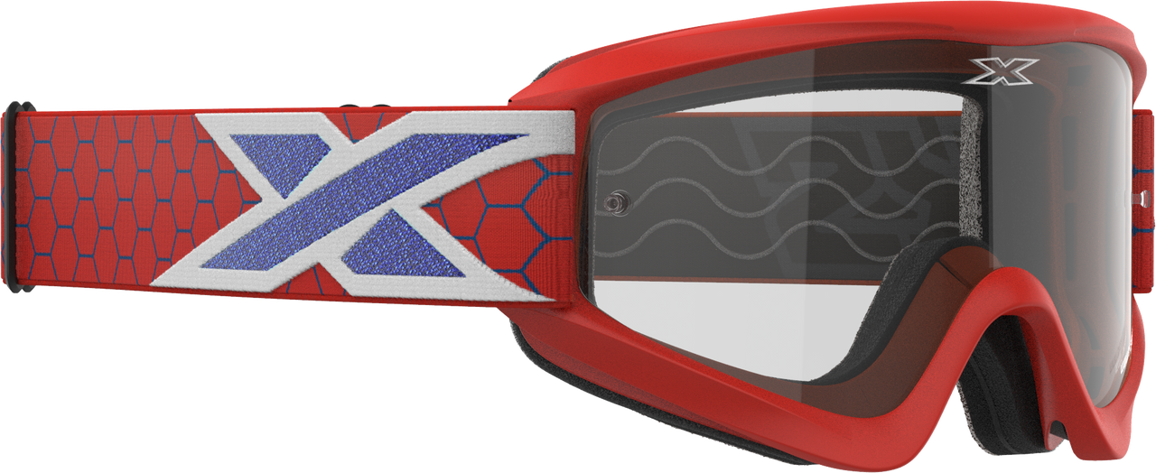 EKS BRAND - 067-60455 - FLAT OUT CLEAR GOGGLE RED/WHITE/BLUE CLEAR