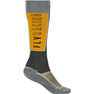 FLY Racing 2021 MX Thin Socks - Black/Grey/Mustard