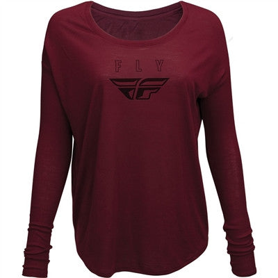 FLY Racing Womens FLY Logo L/S Tee - Maroon