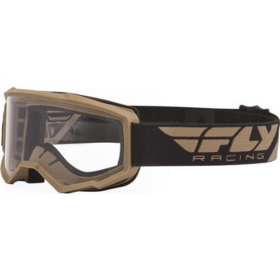FLY Racing 2021 Youth Focus MX Goggle - Khaki w/Clear Lens