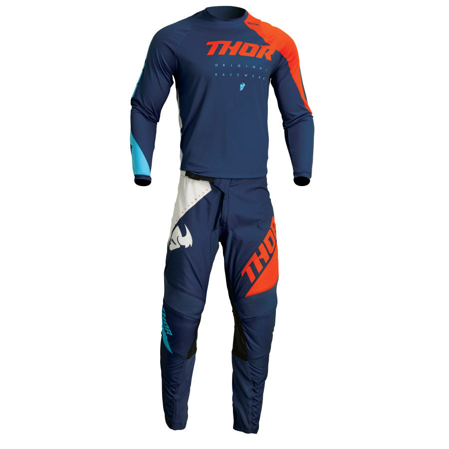 Thor 2023 Sector Edge Jersey Pant Combo Navy/Red Orange