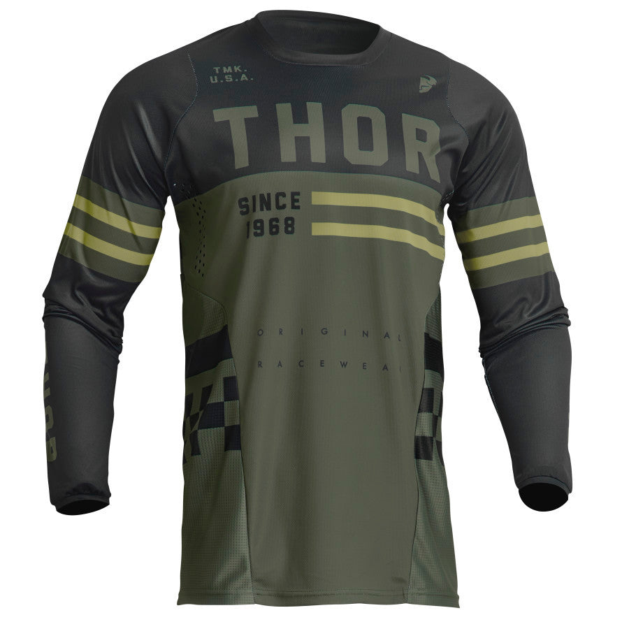 Thor 2024 Youth Pulse Combat Jersey Pant Combo Army/Black