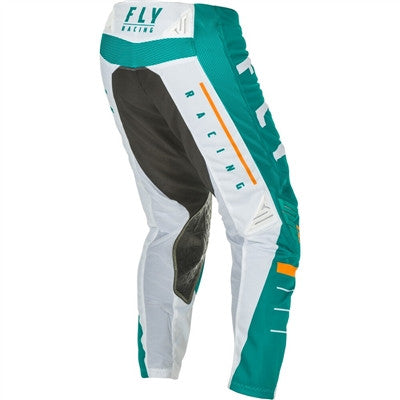 FLY Racing 2021 Youth Kinetic Mesh Pants - White/Teal/Orange