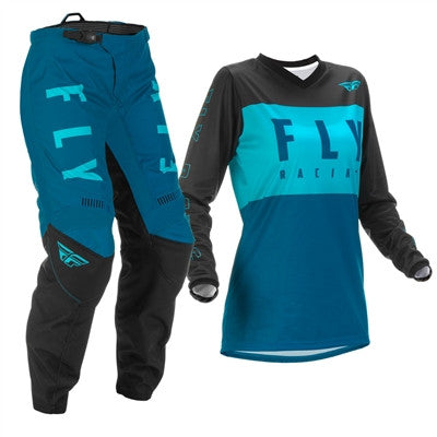 FLY Racing Youth Kinetic Rebel Jersey and Pant Combo Blue/Light Blue