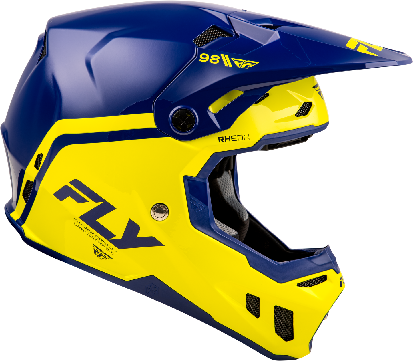 FLY Racing 2026 Youth Formula CC Objective Helmet Navy/Yellow