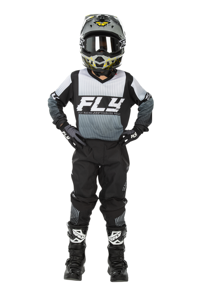 FLY Racing 2026 Youth F-16 Black/White Jersey Pant Combo