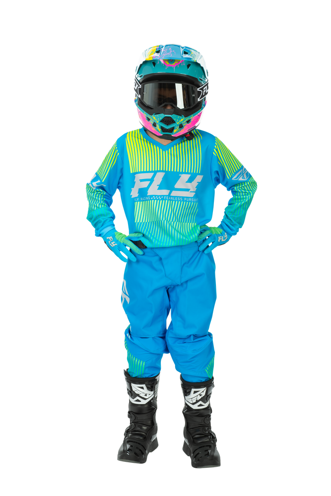 FLY Racing 2026 Youth F-16 Blue/Hi-Vis Jersey Pant Combo