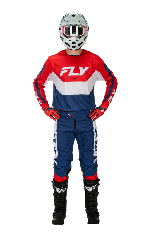 FLY Racing 2026 Kinetic Red/White/Blue Jersey Pant Combo
