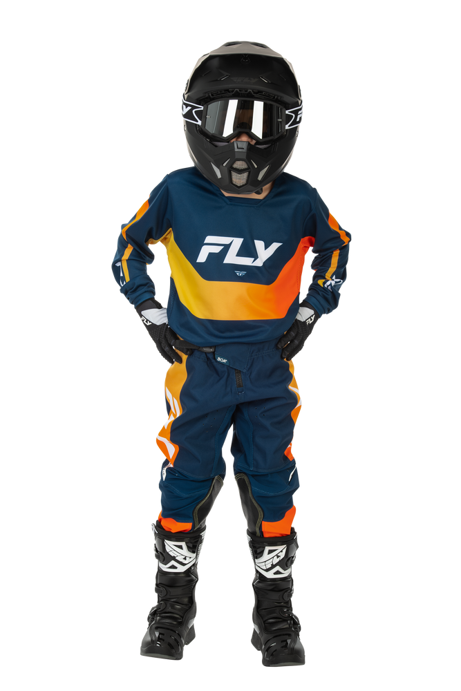 FLY Racing 2026 Youth Kinetic Navy/Orange Jersey Pant Combo