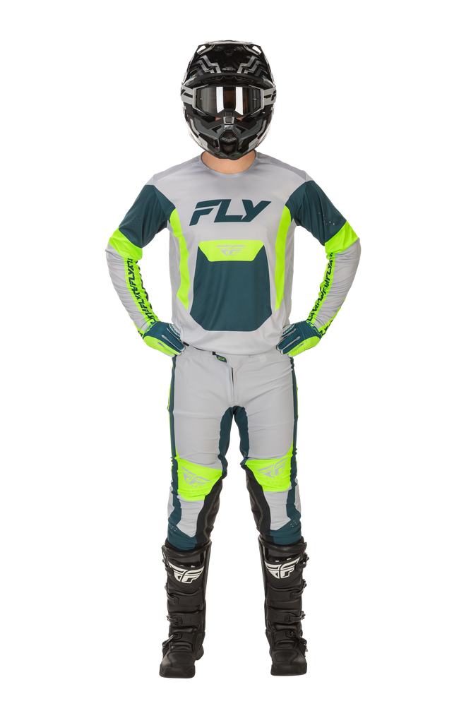 FLY Racing 2026 Youth Lite Grey/Lime/Teal Jersey Pant Combo