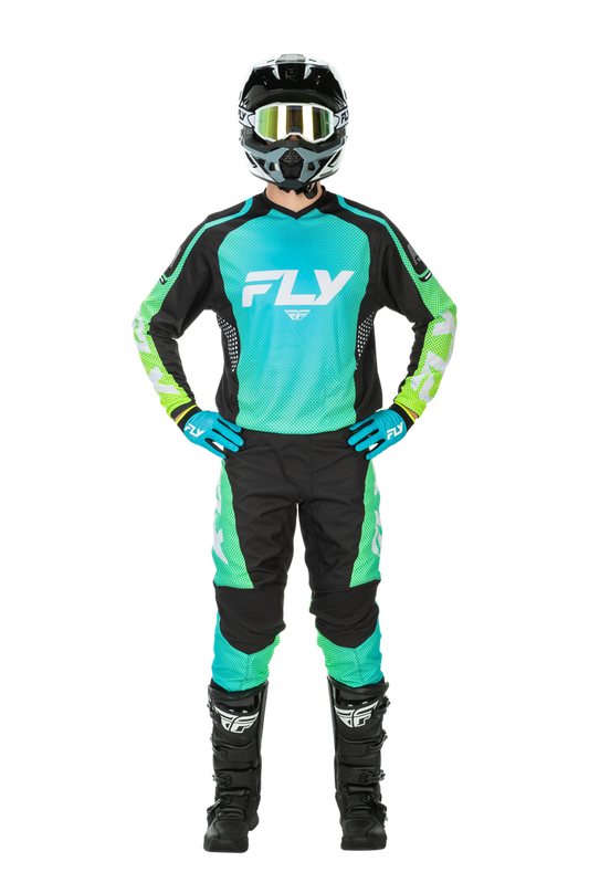 FLY Racing 2026 F-16 Aqua/Black/White Jersey Pant Combo