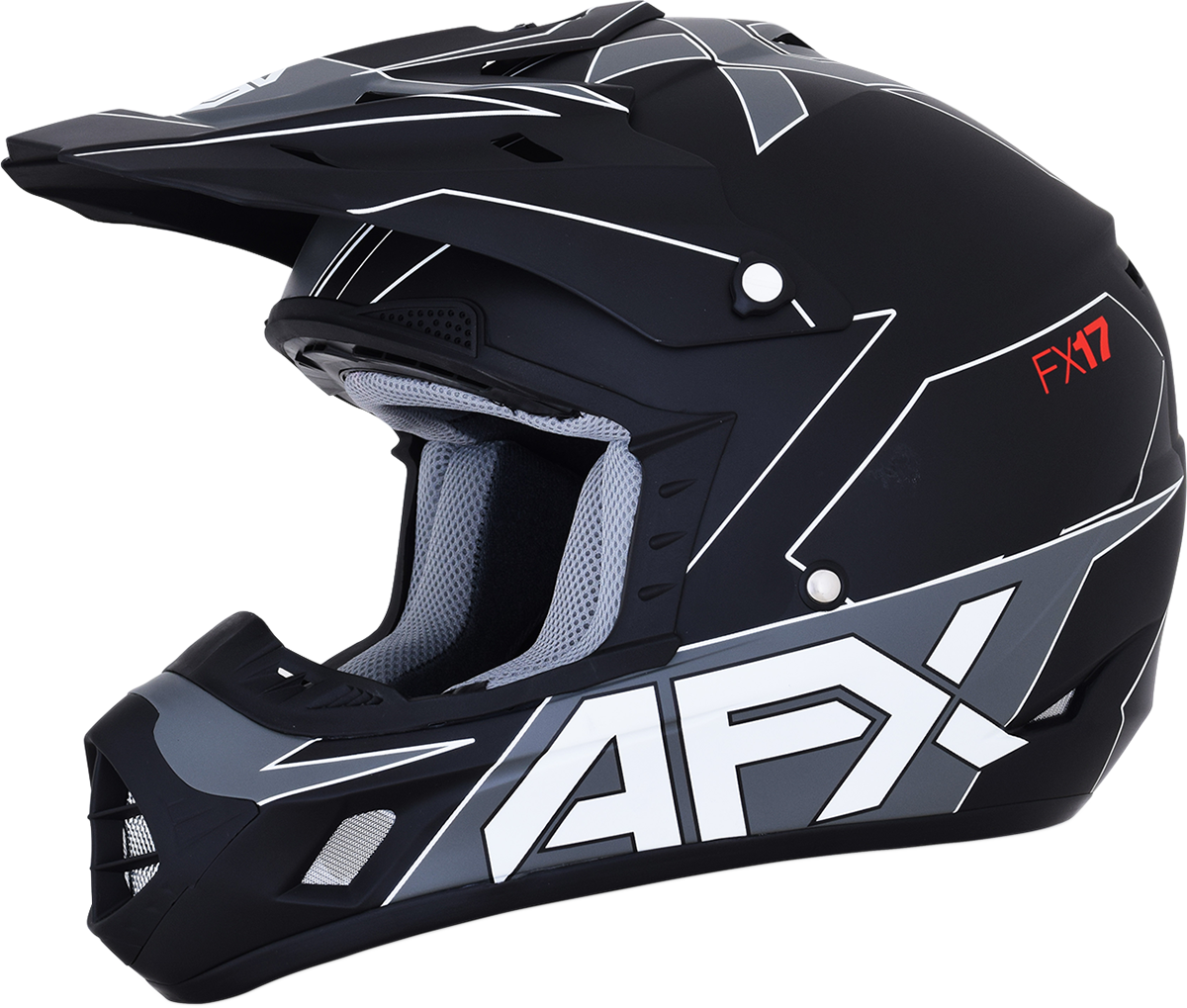 AFX FX-17 Offroad Helmet Aced Matte Black/White