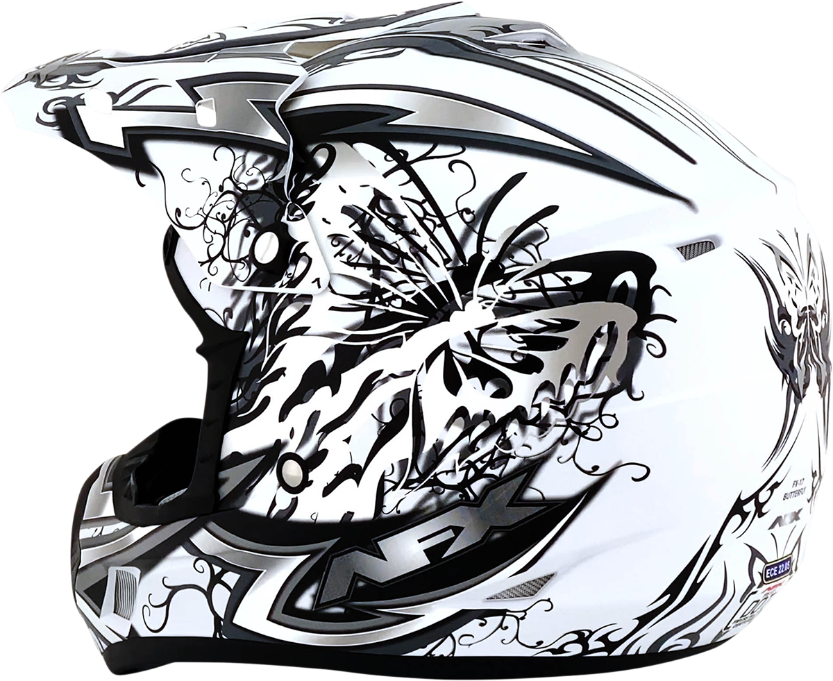 AFX Youth FX-17Y Offroad Helmet Butterfly Matte White