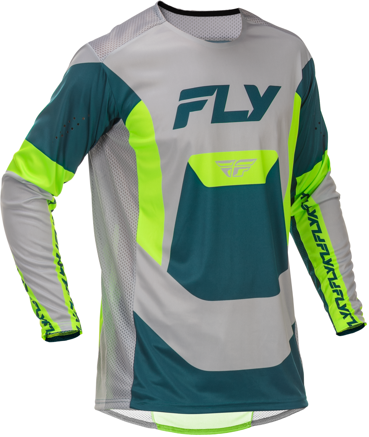 FLY Racing 2026 Youth Lite Grey/Lime/Teal Jersey Pant Combo