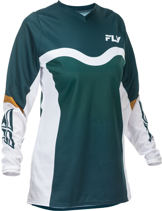FLY Racing 2026 Womens F-16 Jersey Teal/White/Gold
