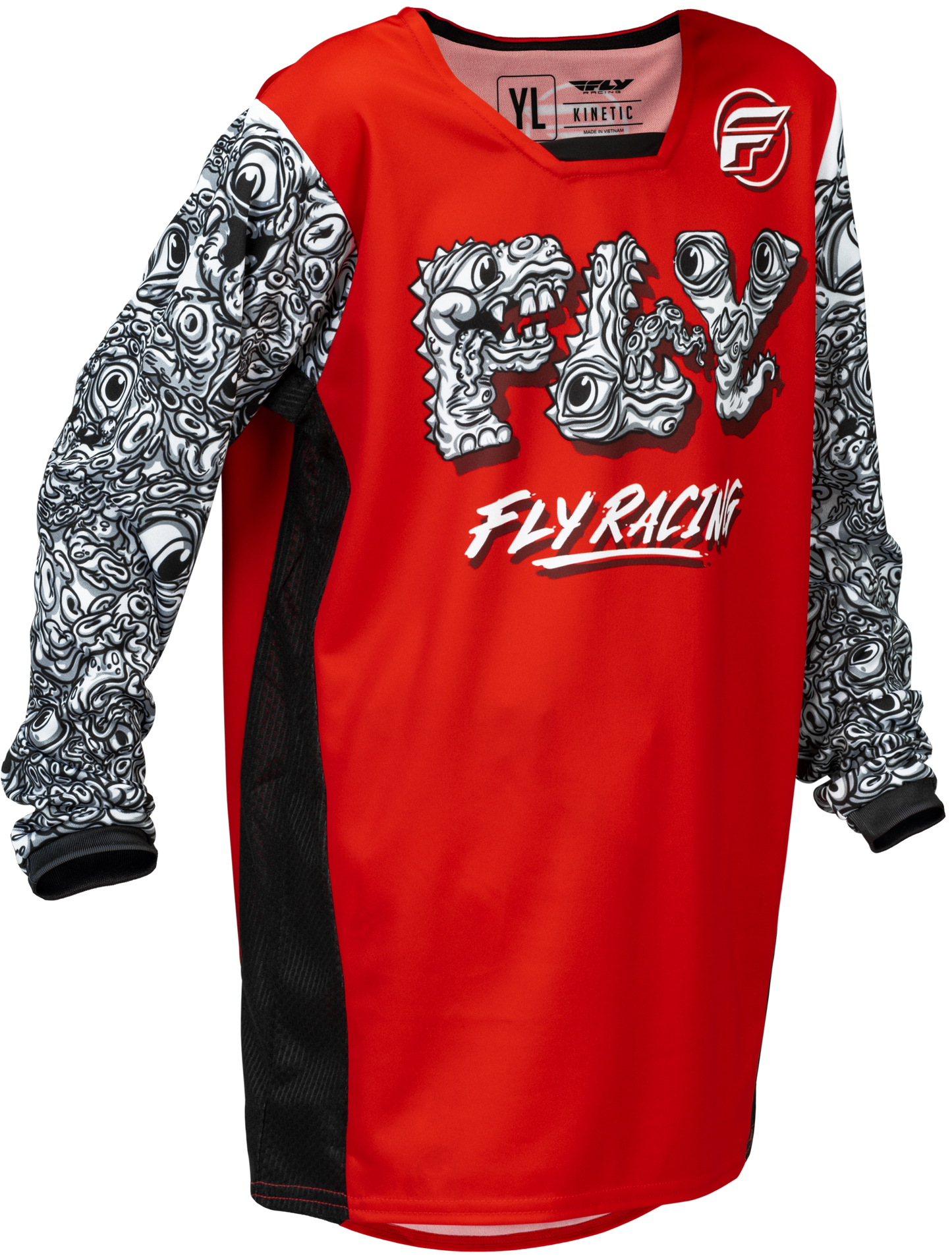 FLY Racing 2026 Youth Kinetic Mutant Red/White/Black Jersey Pant Combo