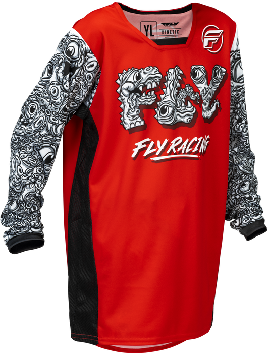 FLY Racing 2026 Youth Kinetic Mutant Jersey Red/White/Black
