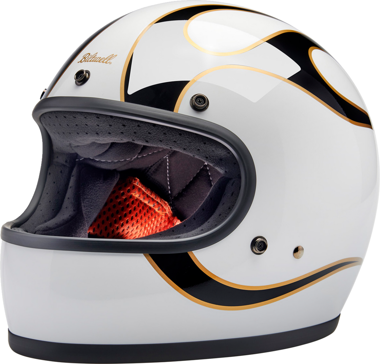 Biltwell Gringo Full Face Helmet Flames White/Black – Motocrossgiant