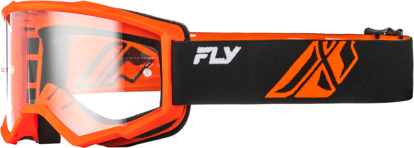 FLY Racing Youth Focus Black/Orange with Clear Lens