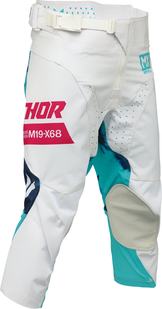 Thor 2026 Youth Launchmode Bleach White/Aqua Jersey Pant Combo